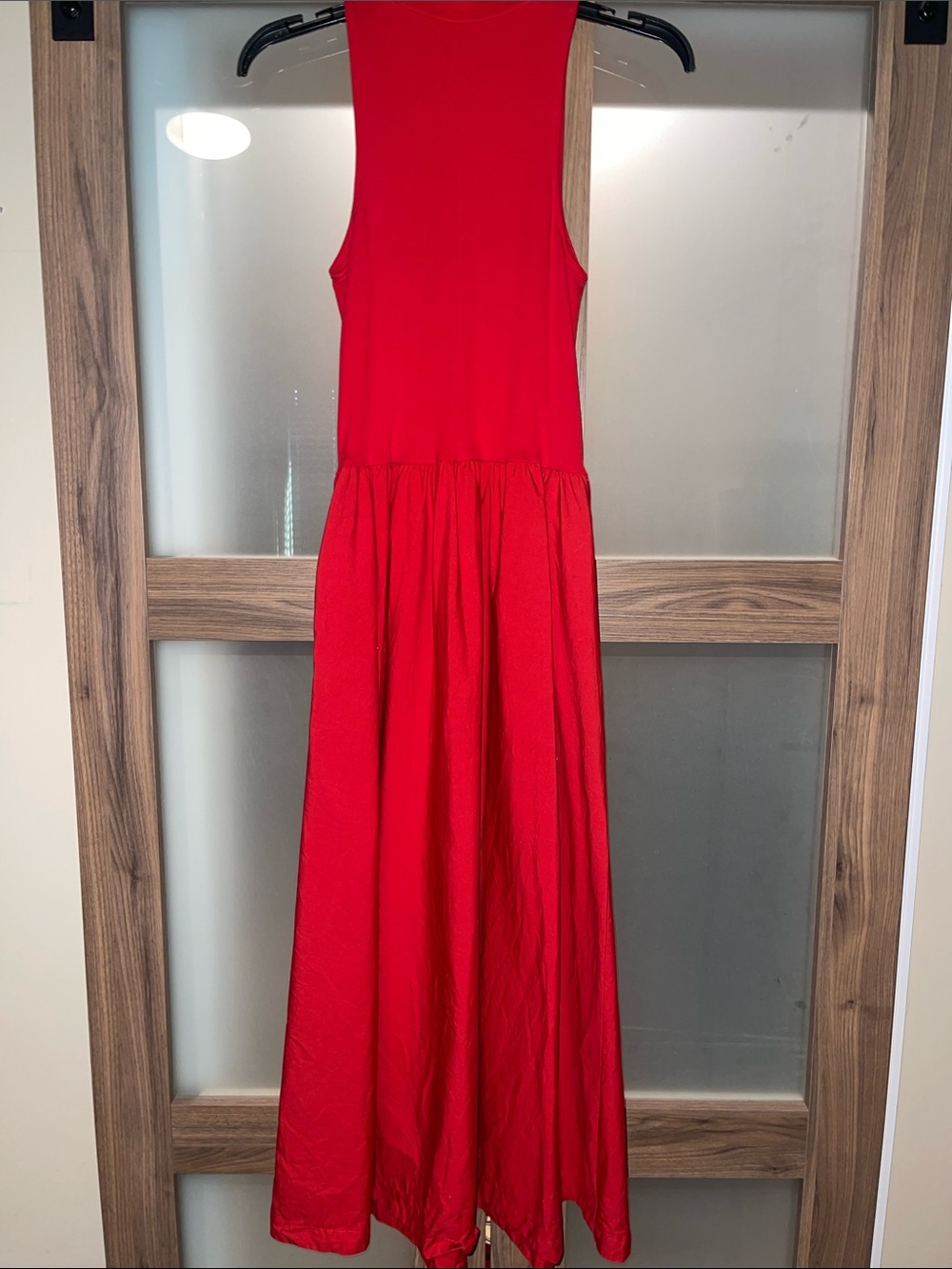 Red Sleeveless women’s Maxi Dress - dress up or down ( worn once )